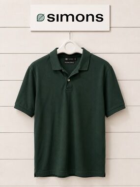 LE 31 PAR SIMONS – Size L – Dark Green Organic Cotton Polo Shirt